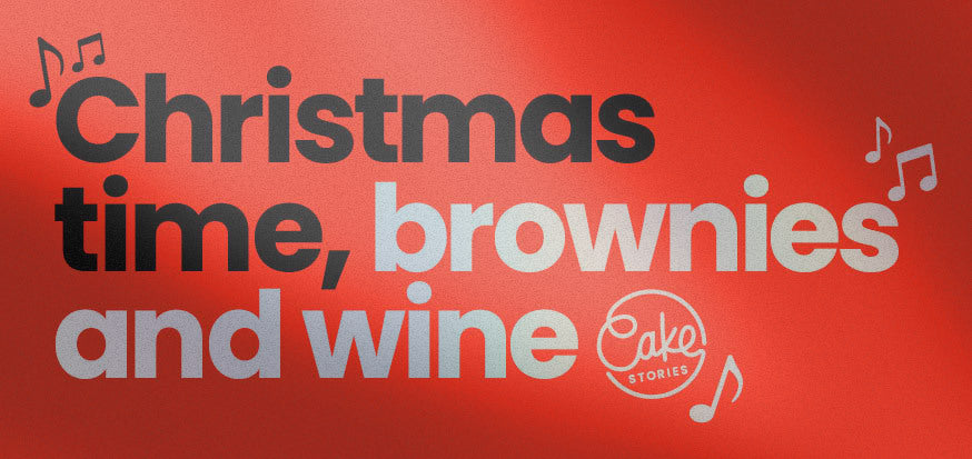 Card - Christmas time, brownises and wine